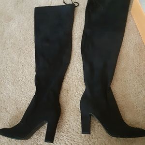 Brand new black knee high boots